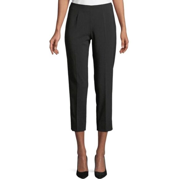 Piazza Sempione  Audrey straight-leg stretch-wool cropped pants Charcoal Gray 10 - Picture 1 of 13
